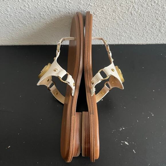 Michael Kors MK Women's Flat Sandals in Leather with Logo Size 7 - Picture 8 of 11